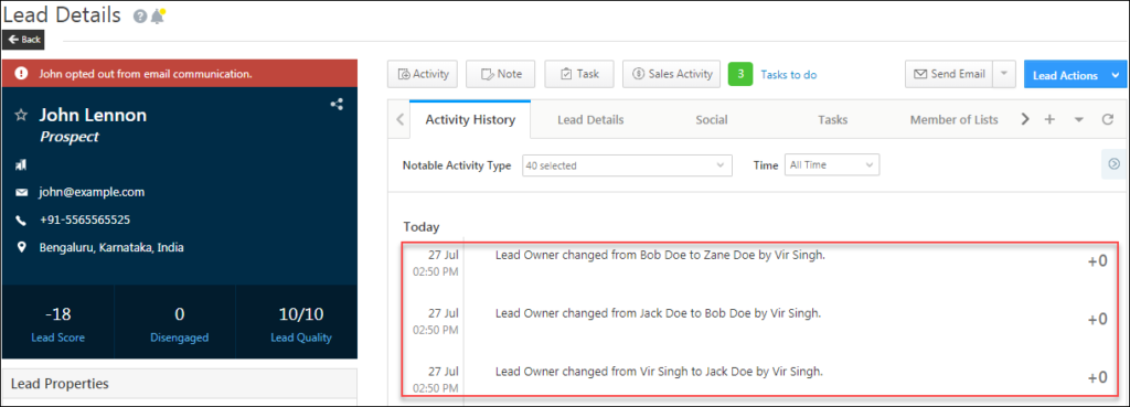 Delete a Lead's Owner Change History - Api Docs - Leadsquared