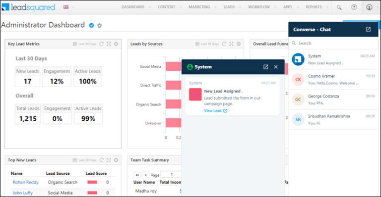 LeadSquared Converse System Notification to Users - Api Docs - Leadsquared